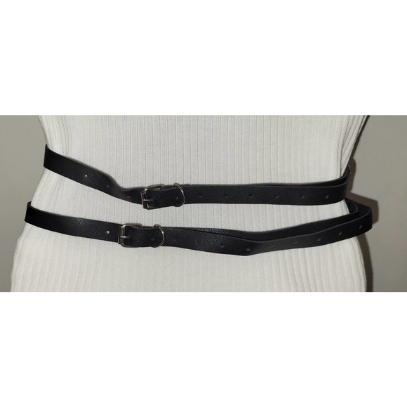 Punk or Halloween Leather Over Bra Belly Belt Body Harness w/ Adjustable Length - Picture 7 of 8